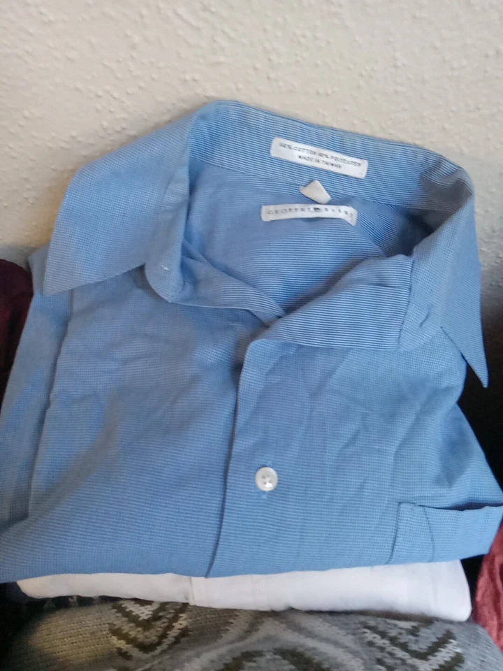 Camisa de vestir Geoffery Beene para hombre sin arrugas sin plancha ajustada con botones Foto 1 de 1
