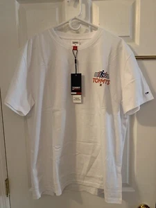 NEW Tommy Hilfiger Tommy Jeans Sport & Social Logo T-Shirt Men's Retro Tee Shirt - Picture 1 of 9