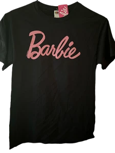 Barbie Retro Logo Women's T-Shirt - X-Large - Pink on Black - Picture 1 of 1