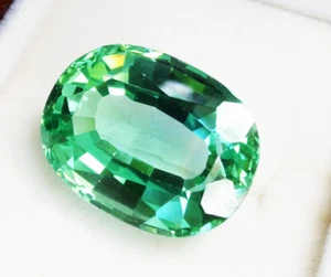 WORLD CLASS! 20.30ct. 18x13.5mm. NEON GREEN PARAIBA TOURMALINE CREATED GEMs - Picture 1 of 7