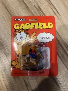 1990 Ertl Garfield Cat Schaukelpferd DieCast 2996 Ride On Sammlerstück NOS - Bild 1 von 7