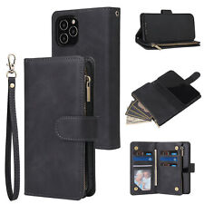 Zipper Flip Wallet Leather Card Case Cover For iPhone 14 13 12Pro 11 Xs 7 8 Plus