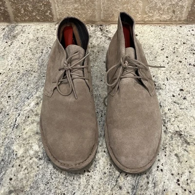 J.Crew Botas Chukka Hombres 9 EE. UU. Gamuza Cuero Gris Beige Con Cordones al Tobillo AAC89 Foto 1 de 4