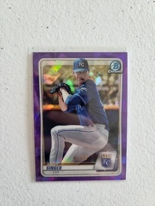 2020 Bowman Sapphire Brady Singer Chrome Purple Refractor #05/20 Royals - Picture 1 of 2