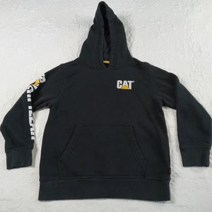 CAT (Caterpillar) Hoodie Sweatshirt Boys M 10-12 Black Pocket Logo Spellout EUC - Picture 1 of 8