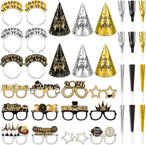 36 Teile 2026 Silvester Party Zubehör Set, Silvester Party Gastgeschenke mit Hüten, H - Bild 1 von 9