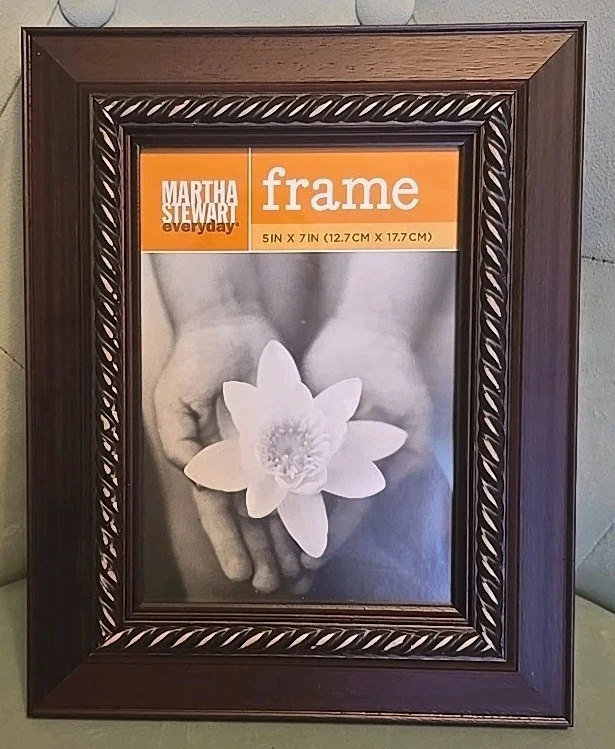 MARCO DE MADERA MARTHA STEWART Acento Cuerda Envejecida Diaria 5 X 7 Nuevo Foto 1 de 4