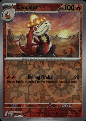 Crocalor Reverse Holofoil 024/182 Uncommon SV04: Paradox Rift Near Mint - Image 1 of 2