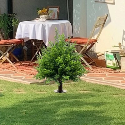 Artificial Cedar Topiary Tree Decorative for Backyard Yard Front Porch Decor - Image 1 of 4