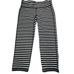 ATHLETA Black and White Striped Chaturanga Capri Leggings Size Small - Picture 1 of 9