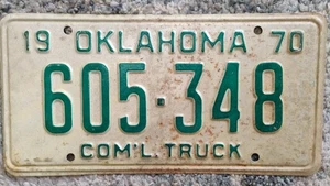 Oklahoma is OK License Plate - Expired 1970 -  605-348 - Picture 1 of 1