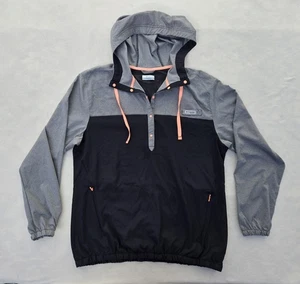 Columbia PFG Damen XL schwarz grau Tamiami 1/4-Druckknopf Langarm Kapuze Windbreaker - Bild 1 von 11