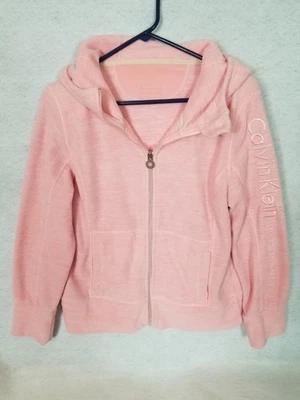 Chaqueta polar con capucha rosa CALVIN KLEIN Performance manga bordada Spellout Foto 1 de 4