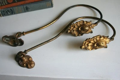 Antique French Bronze Gilt Pair Curtain Tie Backs Marked J D - Image 1 of 4