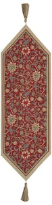 William Morris Design 45x13 in Belgischer Tischläufer - Fleur de Morris Rot - Bild 1 von 3
