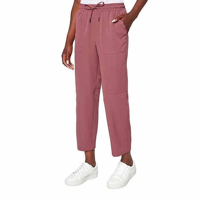 Mondetta Ladies' High-Rise Textured Ankle Pant Dark Orchid Pink Size L Large