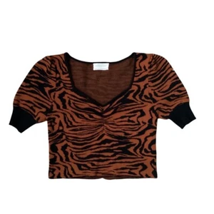Knit Cropped Sweetheart Neckline Top Size Small - Picture 1 of 2