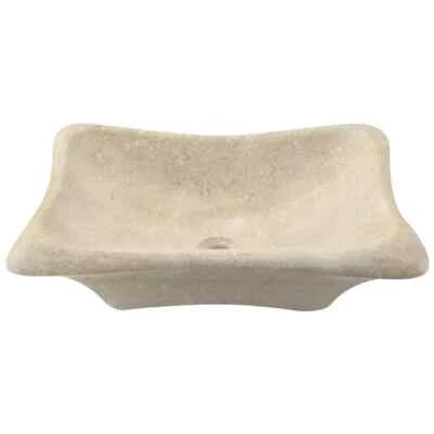MR Direct Galaga Beige Marble Vessel Sink Irregular Bathroom Sink 22.5'' x 15'' - Image 1 of 4