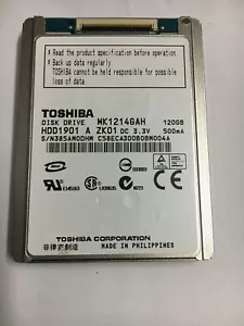 Disco duro 120 GB Toshiba MK1214GAH 4200 RPM 1,8" ZIF/CE para cámara Sony SR12E - Imagen 1 de 5