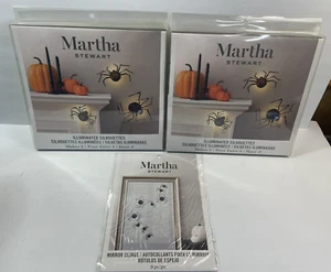 Lot Martha Stewart Spiders with LED Lights 2 Packs & Mirror Clings Spiders - Picture 1 of 8