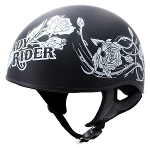 Hot Leathers 1021 DOT Approved 'Lady Rider' Motorcycle Skull Cap Half Helmet - Bild 1 von 12
