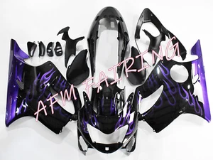 Purple Black Flame ABS Injection Fairing Panel Kit for CBR600 F4 1999-2000 - Picture 1 of 7