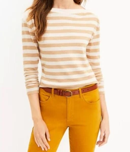 LOFT Ann Taylor Women's Striped Long Sleeve Boatneck Tee Top Size XL - Picture 1 of 3