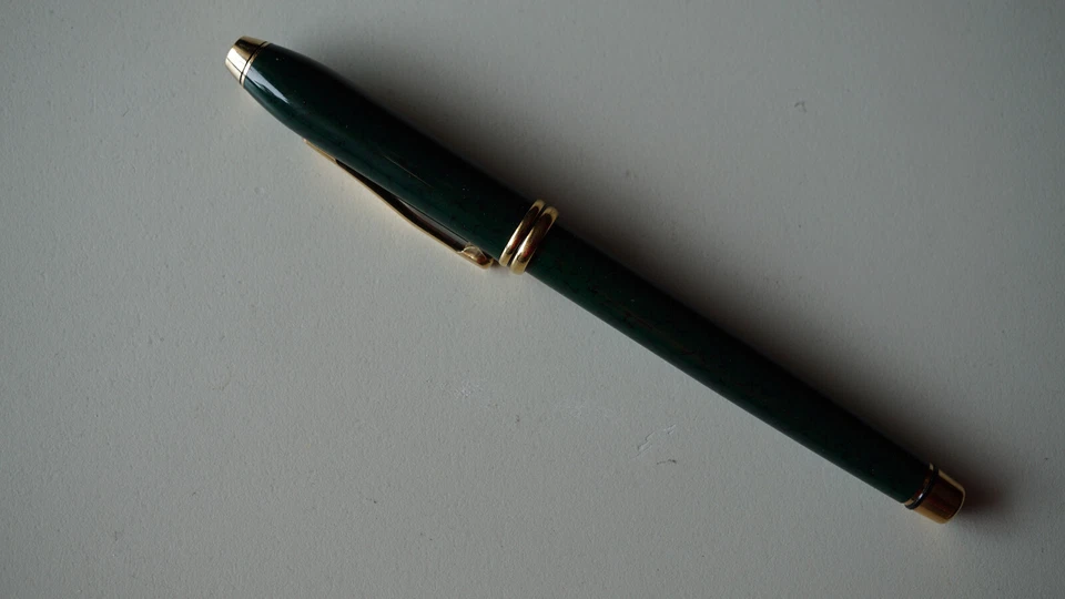 Kugelschreiber Cross Von Prestige Modell Townsend Lack grün marmoriert/Gold - Bild 1 von 4