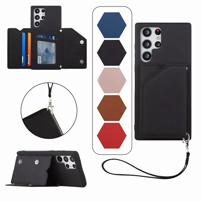 For Samsung Galaxy S23/S22 S21/S20 Stand Luxury Leather Wallet Phone Case Cover - Image 1 of 4