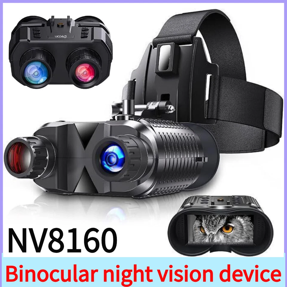 NV8160 12MP Night Vision Goggles Binoculars IR Head Mounted Hunting Rechargeable - Image 1 of 4