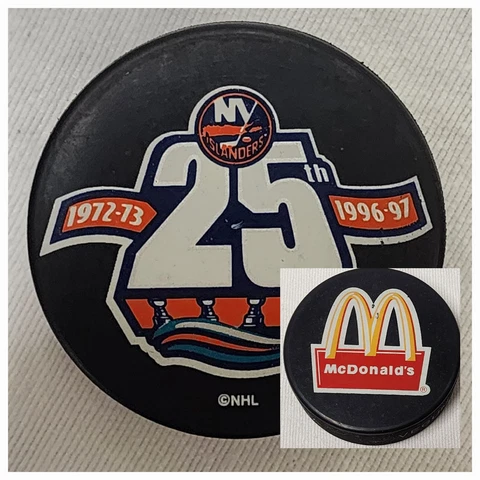 Vintage NHL New York Islanders & McDonald's Offical Advertising Hockey Puck Cover