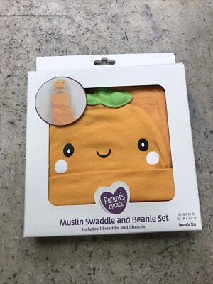 Nuevo En Paquete Bebé Calabaza Swaddle & Beanie Set Naranja Set de Regalo Acción de Gracias Foto 1 de 4