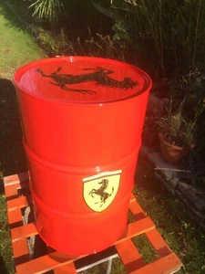 Metallfass Ferrari 250 Liter Außen Deko Indus Style Tisch Bar Essen Stehend - Bild 1 von 8