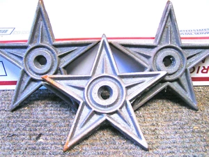 3 LARGE RAW Cast Iron Western Stars 6 1/4" for craft, woodworking, accents - Picture 1 of 4