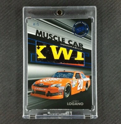2012 Press Pass Muscle Car Memorabilia Blue Joey Logano /5 SSP! NASCAR Race Used - Image 1 of 2