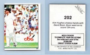 Part 2 of 2 Kim Hughes / David Boon #202 Scanlens Cricket 1984 Sticker - Picture 1 of 1