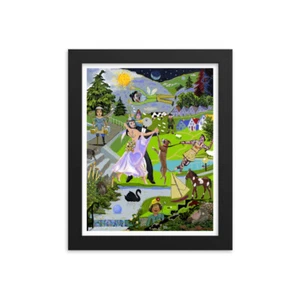 Framed poster, Les Derniers Jours de l'univers Paisible, Dan Baran surrealism - Picture 1 of 7