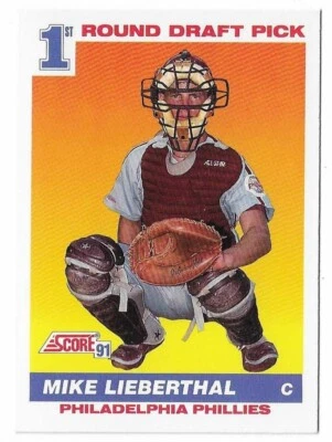 1991 Score Baseball Mike Lieberthal Rookie Card #683 Philadelphia Phillies RC - Image 1 of 2