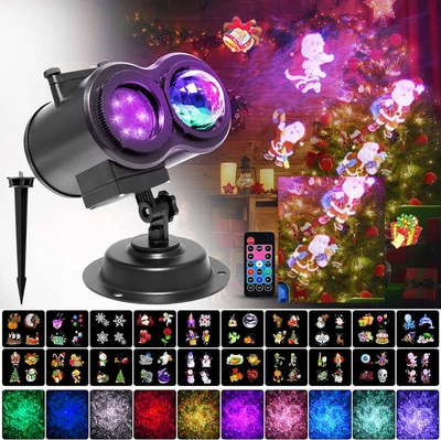 LED Laser Projektor Weihnachten Licht 64 Muster Xmas Außen Party Garten Dekor DE - Bild 1 von 4