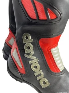 Daytona Carver Red Sports Leather Motorbike Motorcycle Toe Sliders Boots 39 UK 6 - Picture 1 of 10