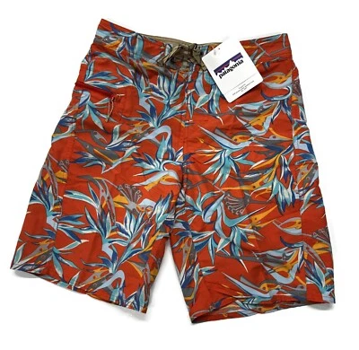 Pantalones Cortos de Tabla Patagonia Estampados Wavefarer 30 Para Hombres Nuevos con Etiquetas 10 Entrepierna Naranja Hawaiano Foto 1 de 4