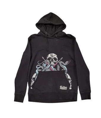 Sullen Art Kraken Skull 连帽衫运动衫男式中号黑色图形垃圾 M — 第 1/4 张图片