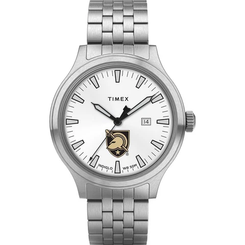Men's Army Black Knights Watch Stainless Steel Top Brass Cover