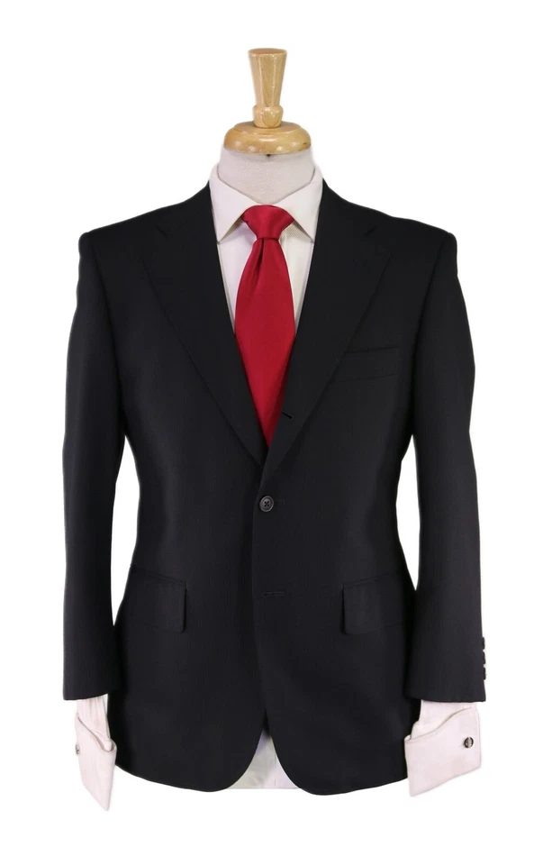 J. Press Suit Japan Black Textured Check 2-Btn Luxury Wool Suit 36S - Image 1 of 4