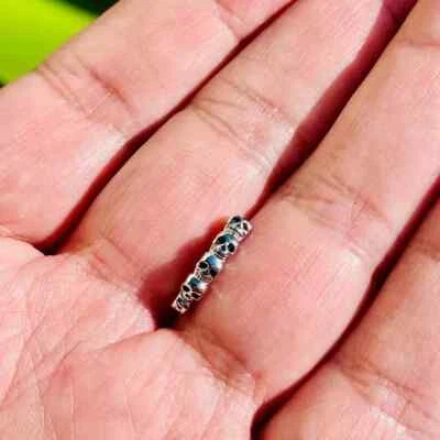 Skulls 14k Gold Belly Button Ring Navel Ring Clicker Solid Gold Piercing Jewely - Image 1 of 4