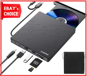 USB 3.0 Type-C External CD DVD ROM RW Burner Laptop PC Mac Windows - Picture 1 of 12