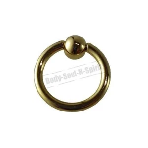 GOLD Kreisform („Hoop“) 8mm BSR Body Kugel Nasenring Lippen 316L Stahl - Bild 1 von 6