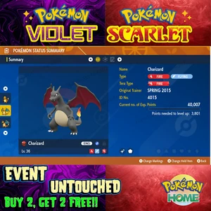 Charizard Shiny SPRING 2015🌟 Event Untouched🔥Pokémon Scarlet & Violet - Picture 1 of 1