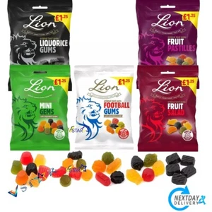 León Enano Gemas Vino Gomas Regaliz Gomas Frutas Ensalada Retro Dulces Bolsas 130g x 5 - Imagen 1 de 1