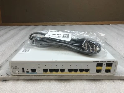 Cisco WS-C3560CG-8PC-S Switch, 8x 1GB PoE+, 2x Dual 1GB Uplinks 3560CG - Image 1 of 4